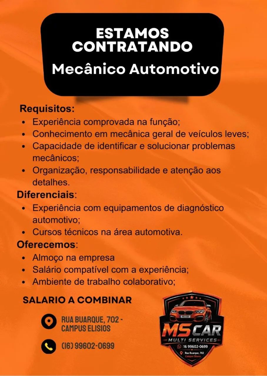 Vaga mecânico 