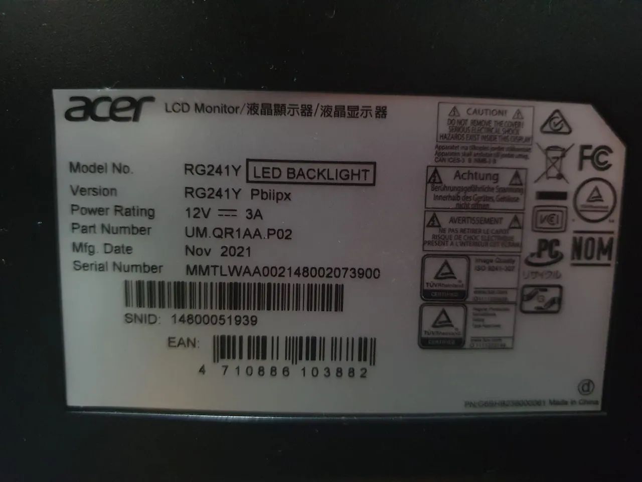 Monitor GAMER ACER 165hz 24' IPS - Foto 5