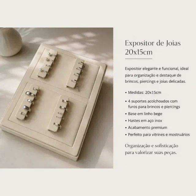 Expositor Premium para Brincos e Piercings 20x15cm - Novo - Foto 3