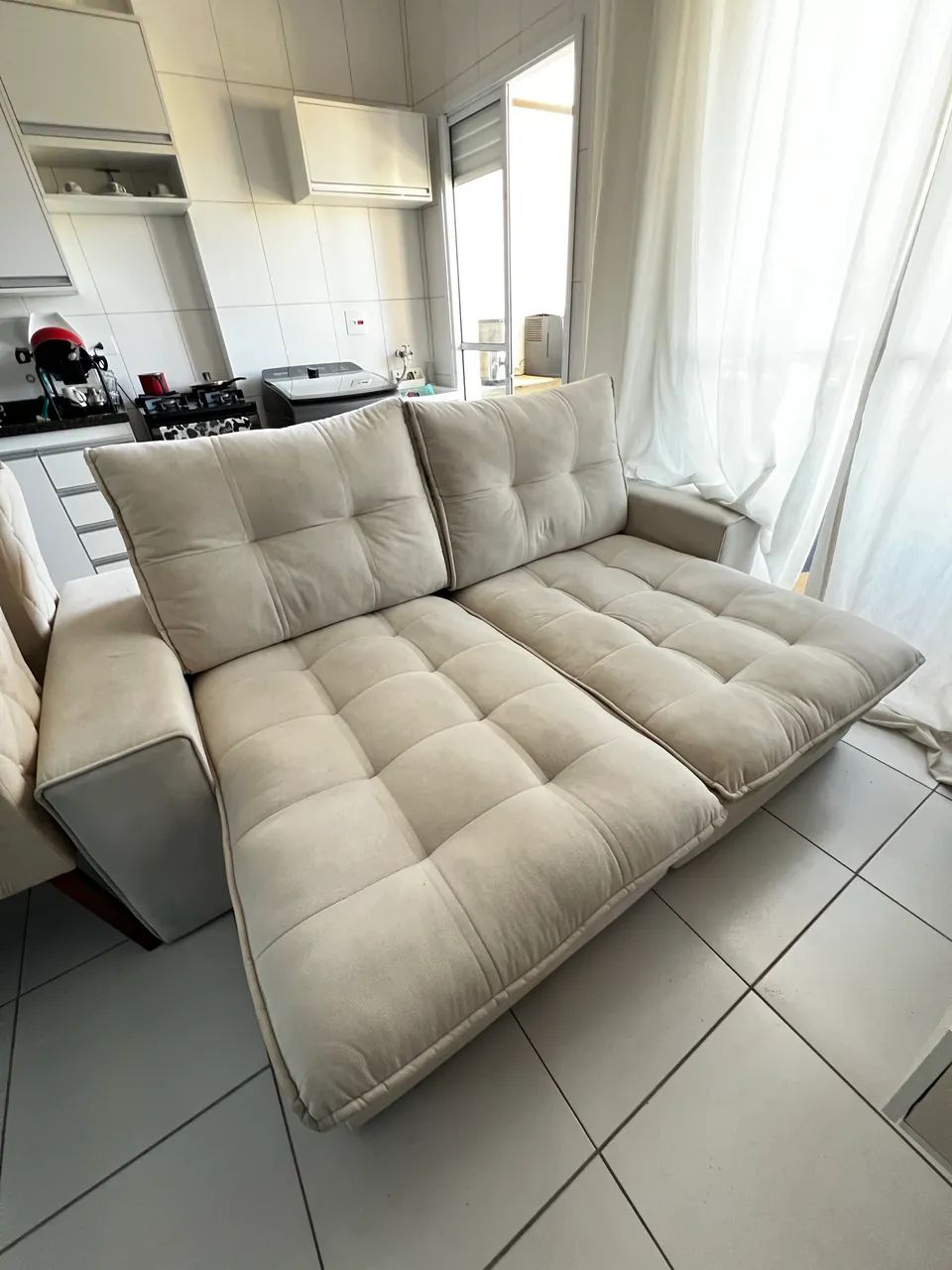Sofá Lugares Retrátil e Reclinável França Suede  - Foto 2