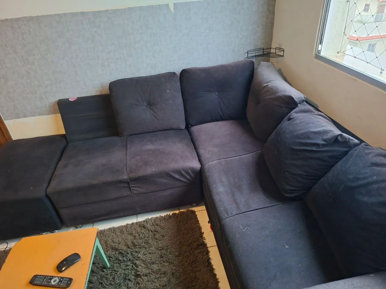 Sofá preto 5 lugares  - Foto 3