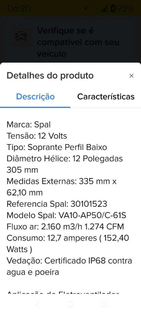 Ventoinha universal 12 polegadas 12v SPAL 152w usada por 5 meses  - Foto 5