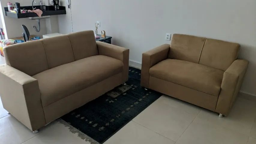 Sofá 2 e 3 pessoas Suede macio D33 Duravel Confortável Promoção - Foto 5