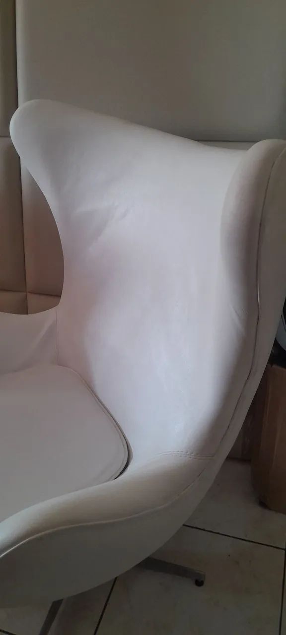 Cadeira EGG COURO BRANCO - Foto 3