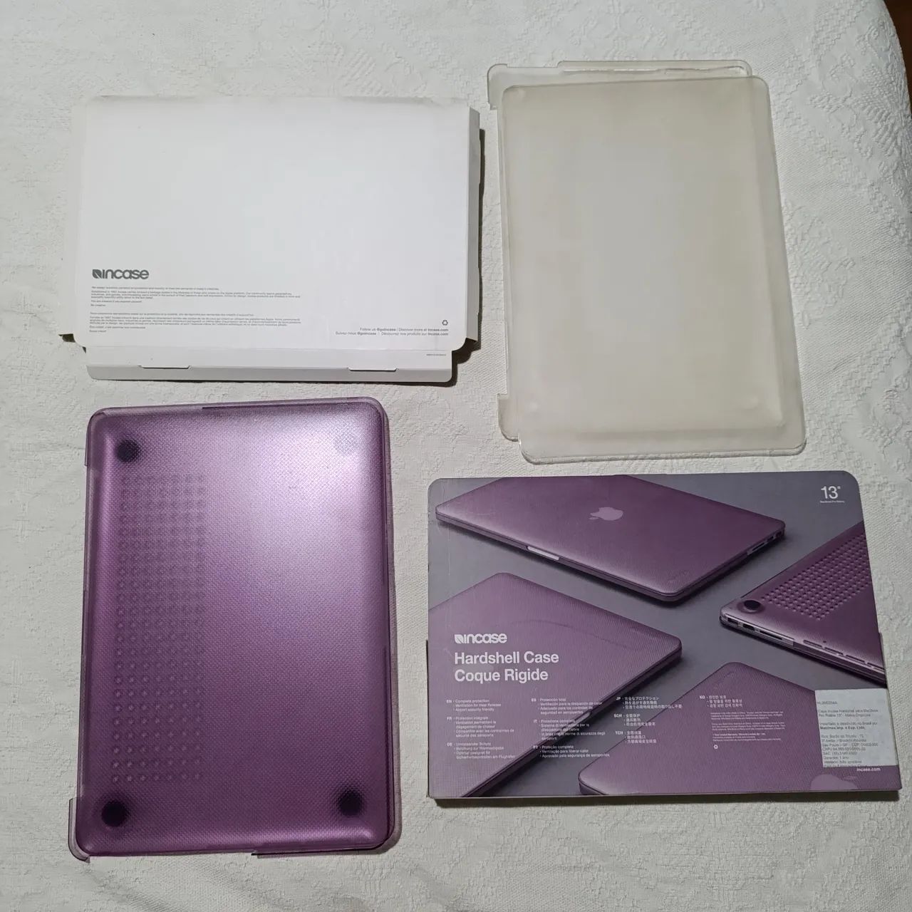 2 Capa para MacBook 2 Cases - 1 Roxa 1 Transparente - com Caixa