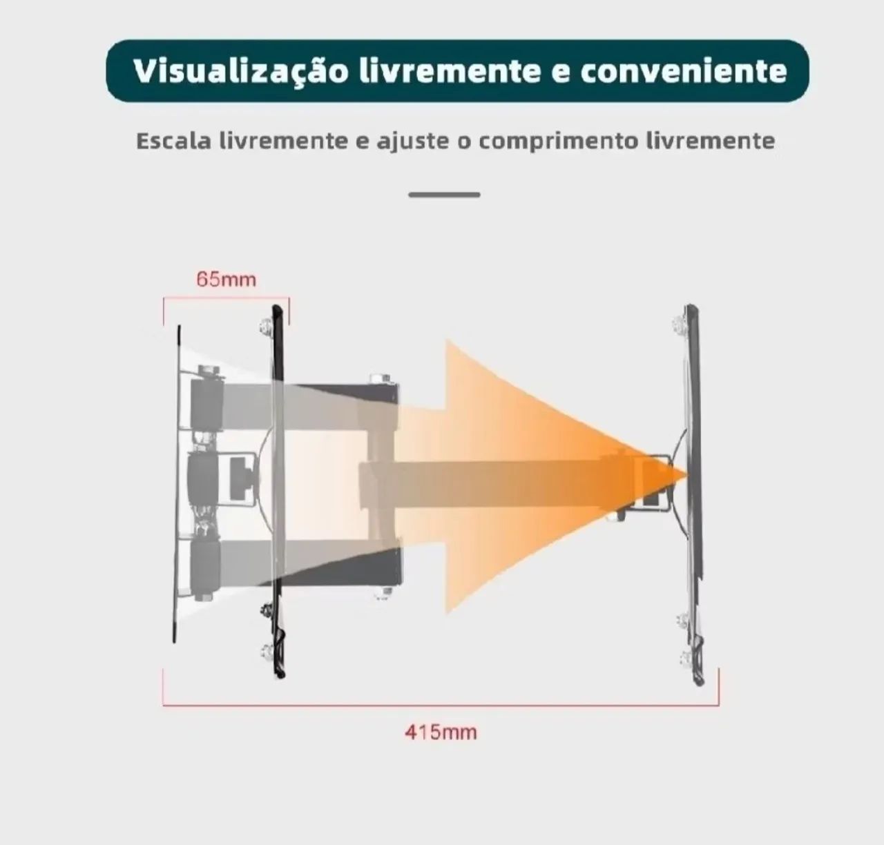 Suporte articulado para TV e monitor de 14 a 55 polegadas - Foto 5