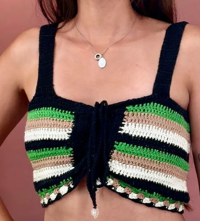 Conjunto de Crochê Artesanal | Cropped + Short - Foto 3