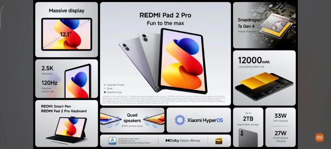 Tablet Xiaomi Redmi Pad 2 Pro 128GB 6RAM 12Poleg. Lançamento Lacrados Pronta Entrega - Foto 2