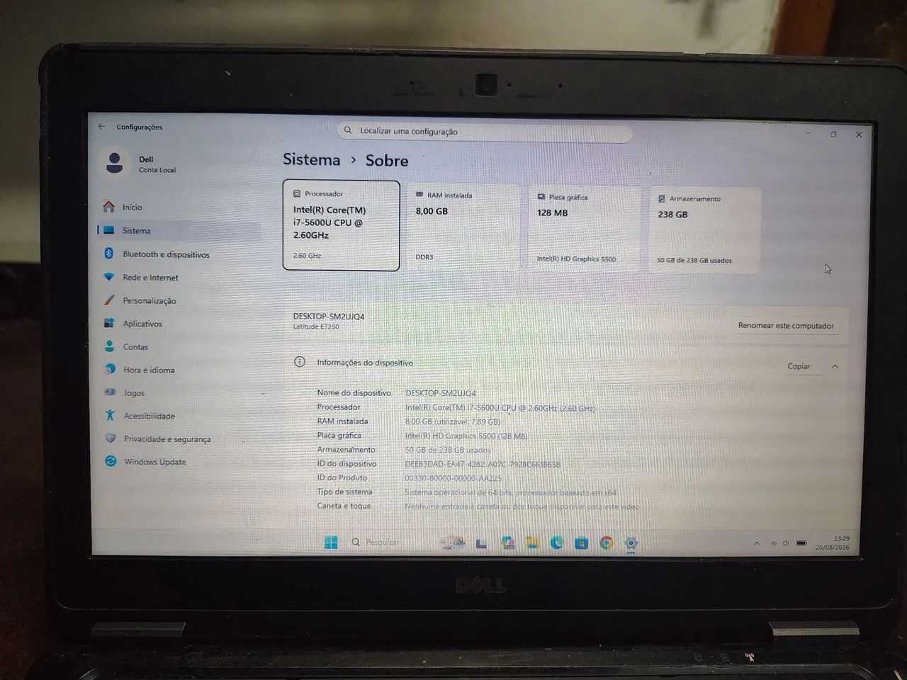 Ultrabook Dell latitude E7250 com i7 e SSD. - Foto 2