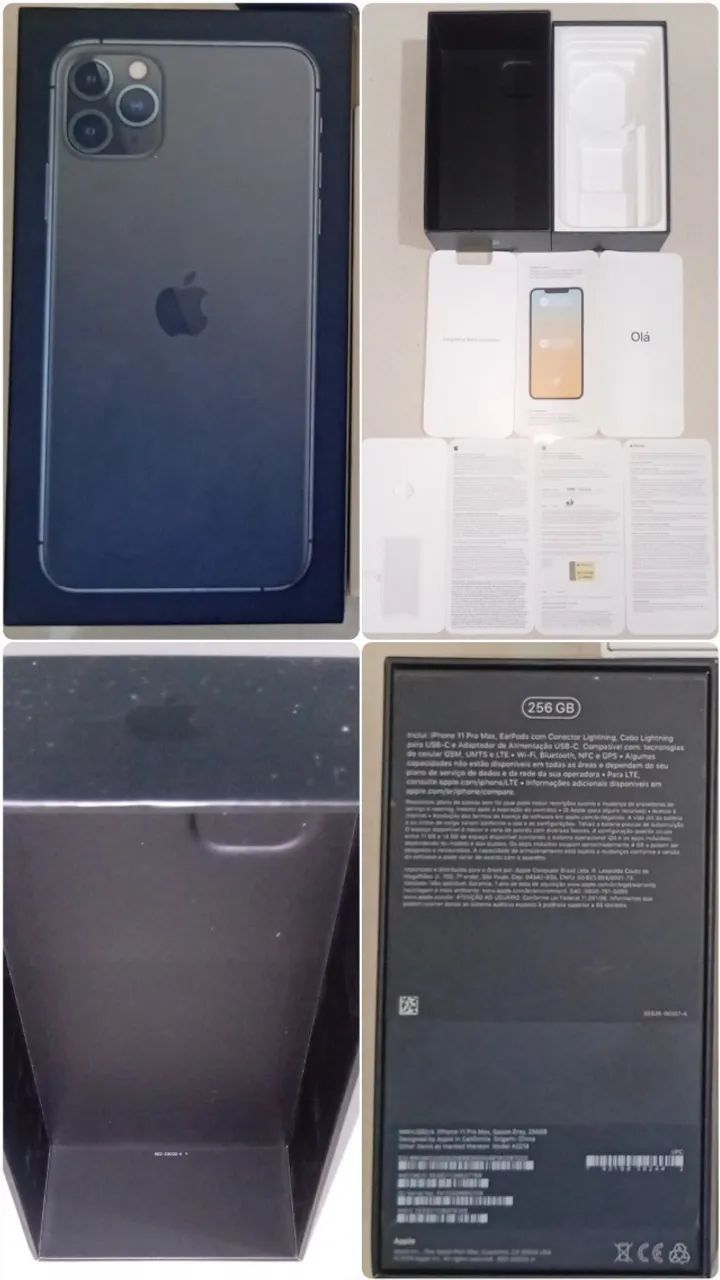 Caixa para iPhone 11 Pro Max Space Gray Original Usada  - Foto 2