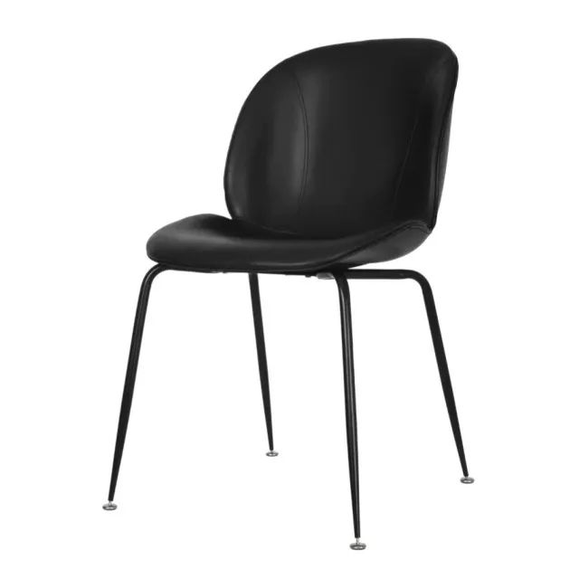 Cadeira Interlocutor Corino Preto Base Fixa Resistente Design Profissional 37003 - Foto 4