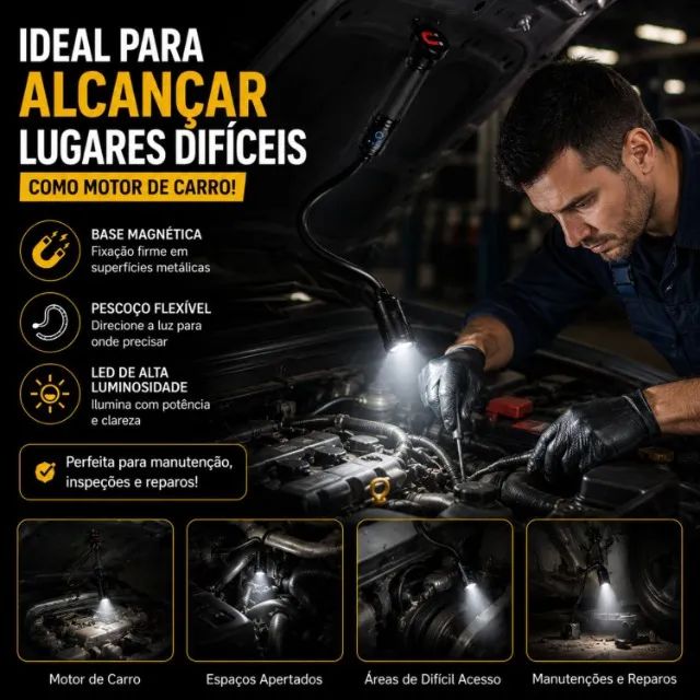 Lanterna Flexível com Base Magnética - Foto 4