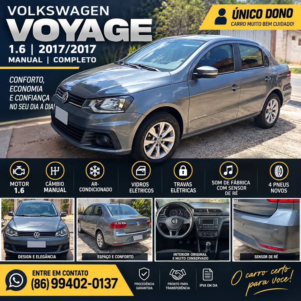 Volkswagen Voyage COMF/HIGHLI. 1.6 T.FLEX 8V 4P 2017