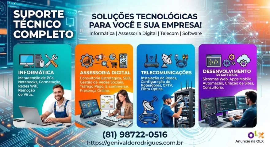 Suporte Técnico Especialista: Informática, Telecom e Assessoria Digital