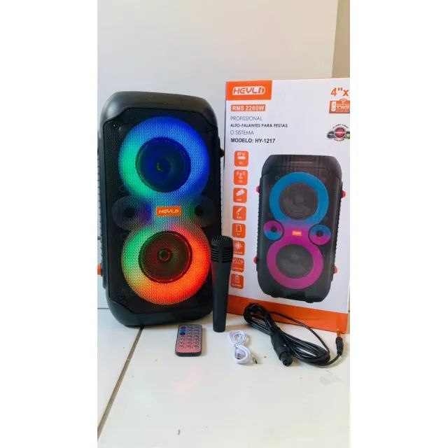 Caixa de Som Bluetooth Amplificada 3000W PMPO  2x 8 polegadas Alto Falantes - Foto 4