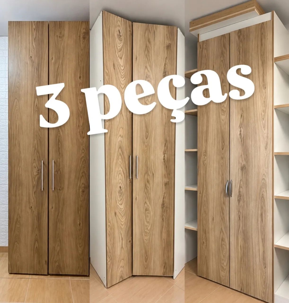 3 guarda roupa modulado mdf 