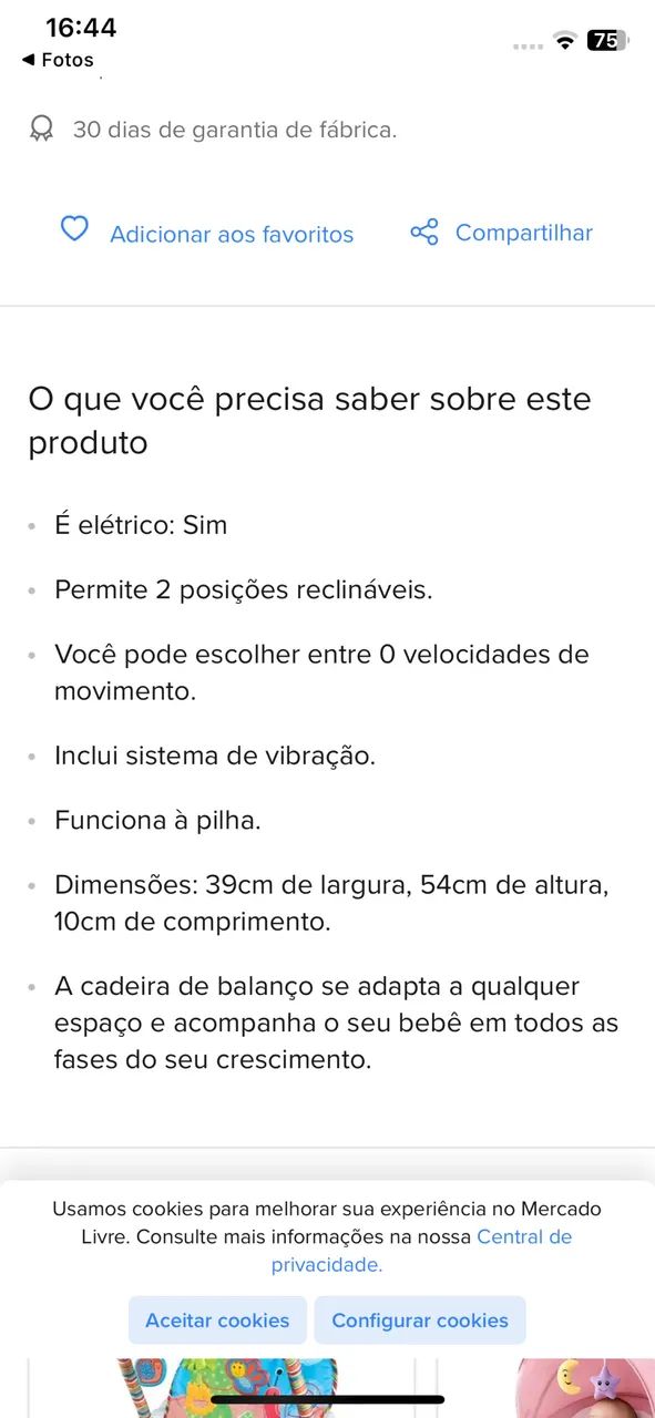 Cadeira de balanço de bebê musical  - Foto 4