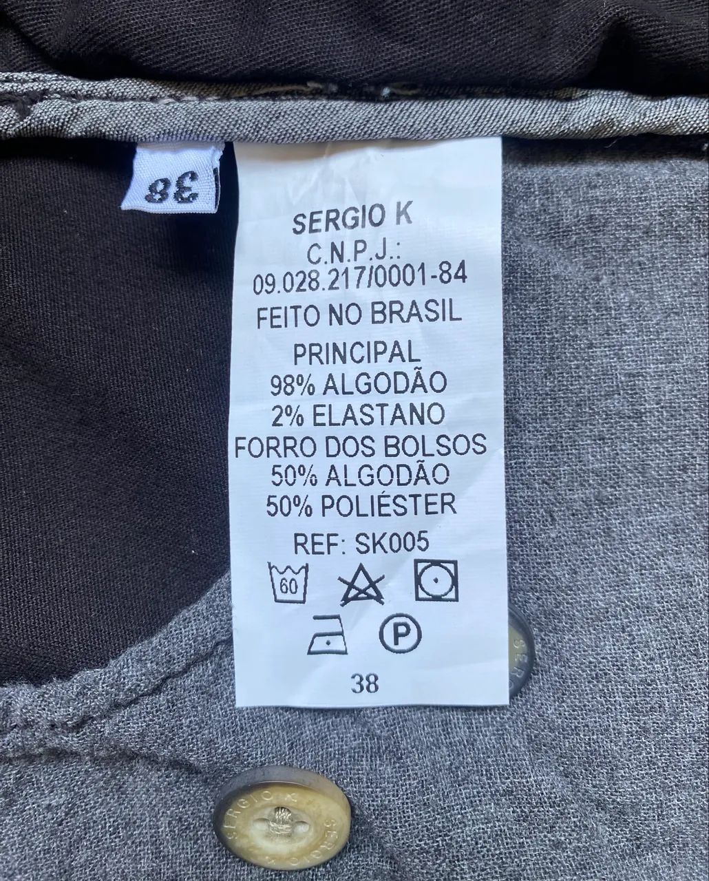 Bermuda Chino Sarja Sergio K Preta Original - 38 - Foto 5