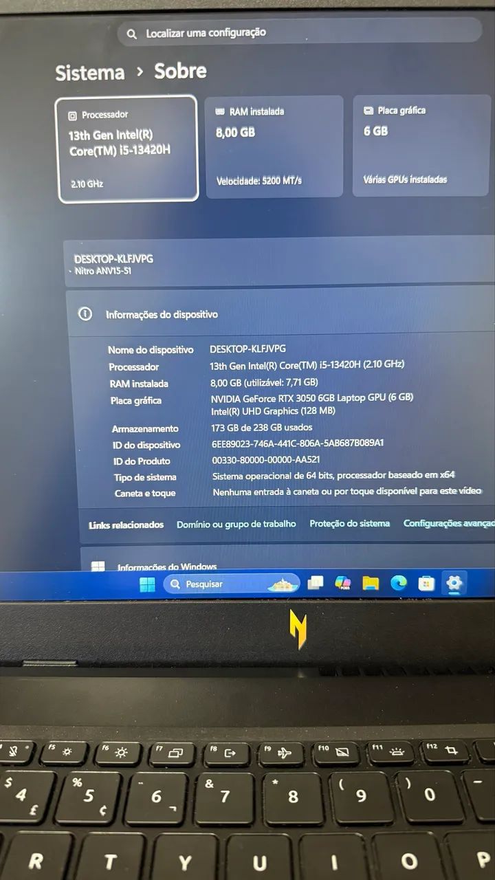 Acer nitro v15 RTX 3050 - Foto 3