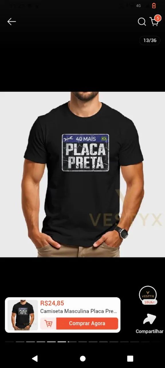 Camisa placa preta  - Foto 2