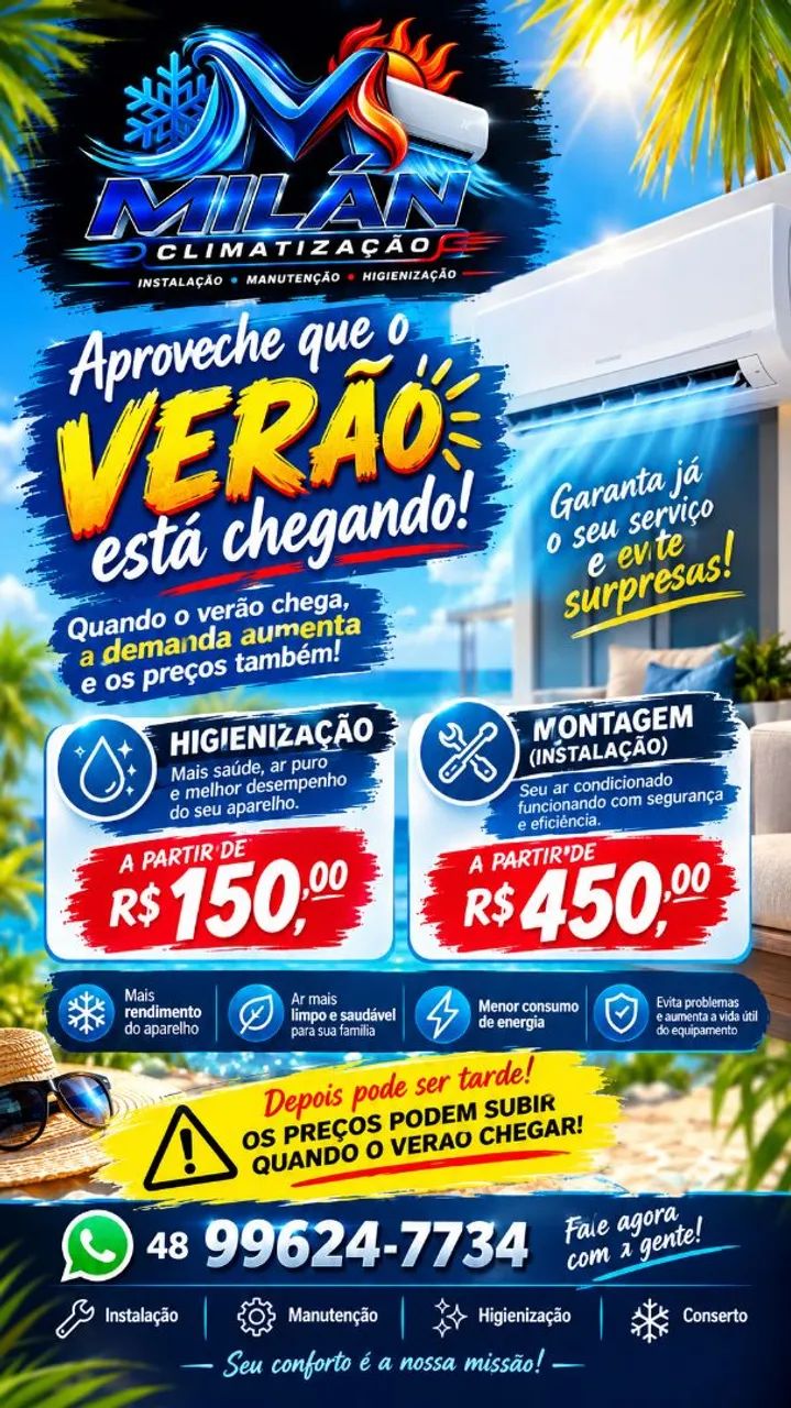 Instalação e higienização de ar condicionado 