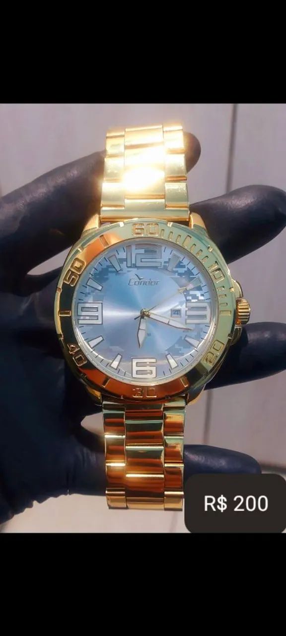 Relogio Condor Grande Dourado 