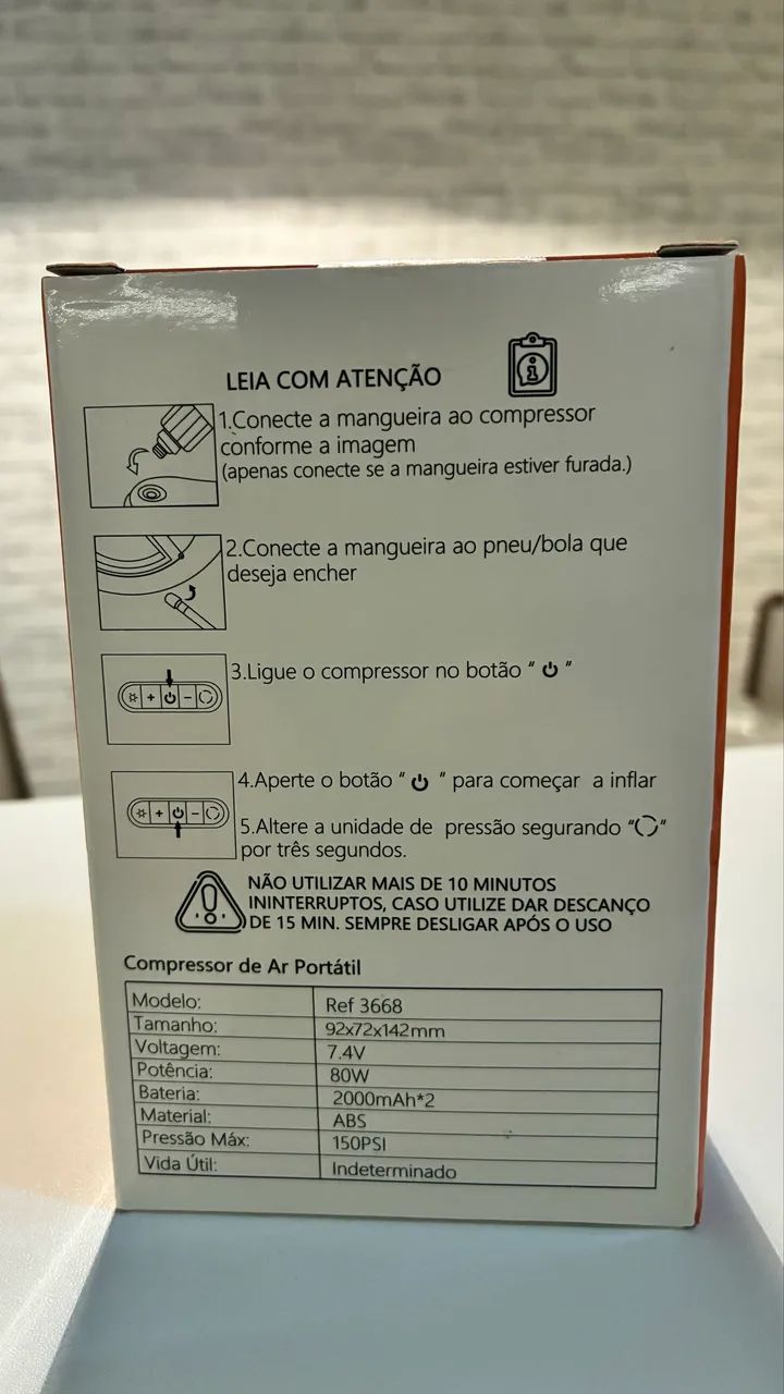 Mini compressor de ar portátil  - Foto 3