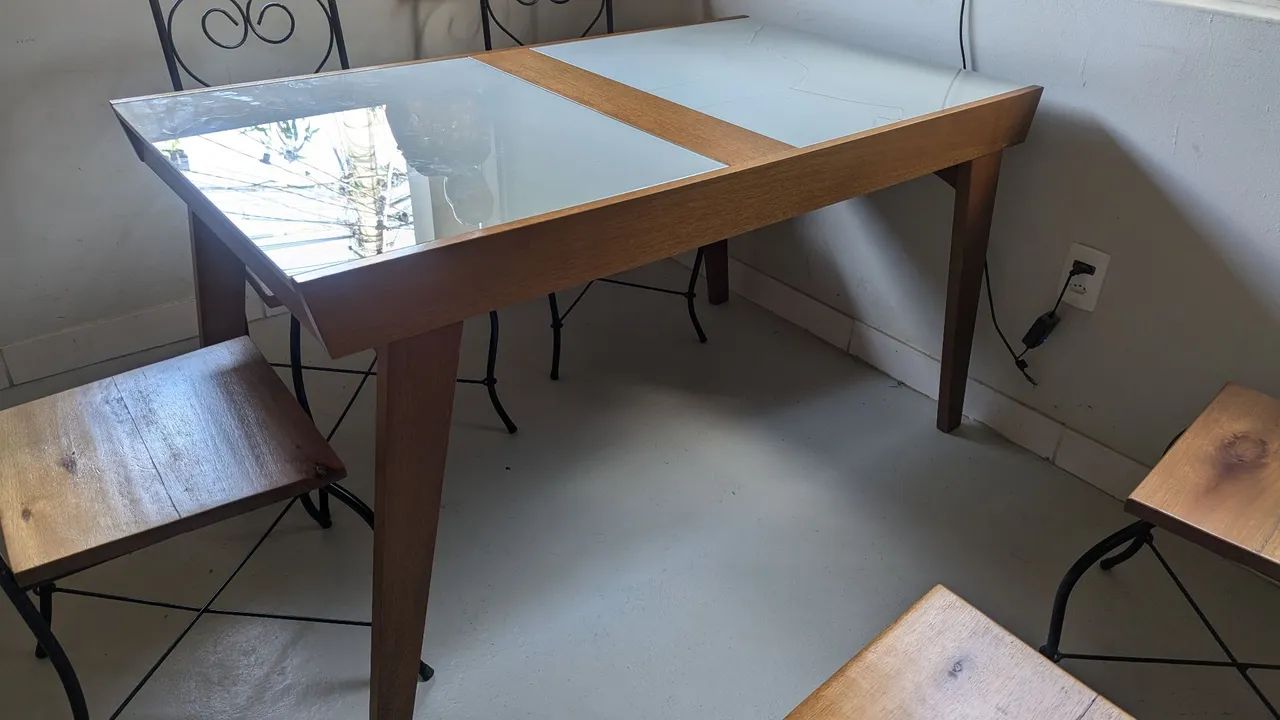 Mesa de cozinha retrátil 6 lugares ou 8