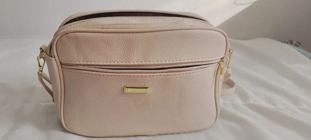 Bolsa pequena tiracolo cor bege - Foto 3