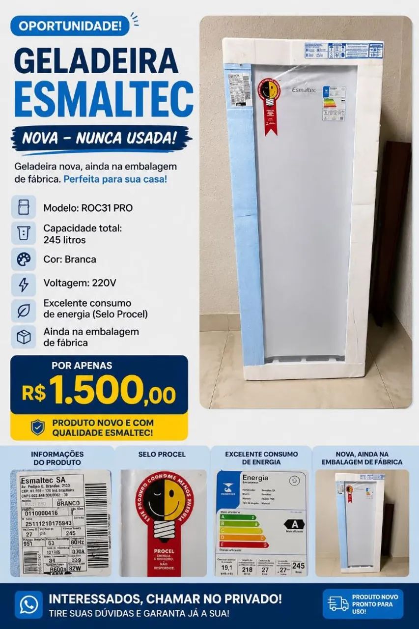 Geladeira Esmaltec 245L