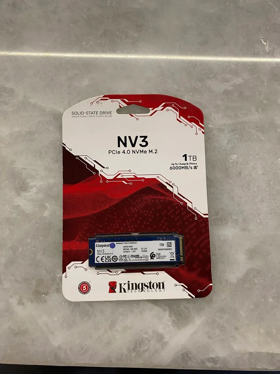 Memória Ssd Kingston 1Tb nv3 - 6.000 mb/s.
