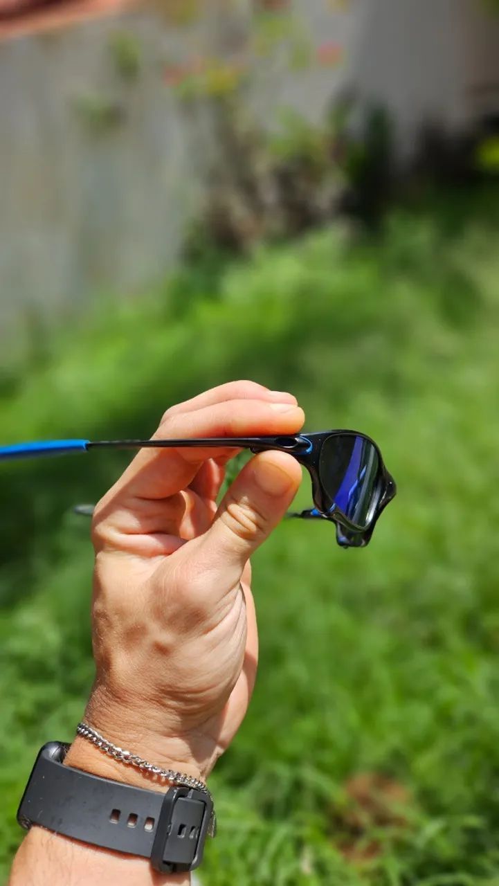 Juliet Carbon neon blue + side blinder - Foto 4