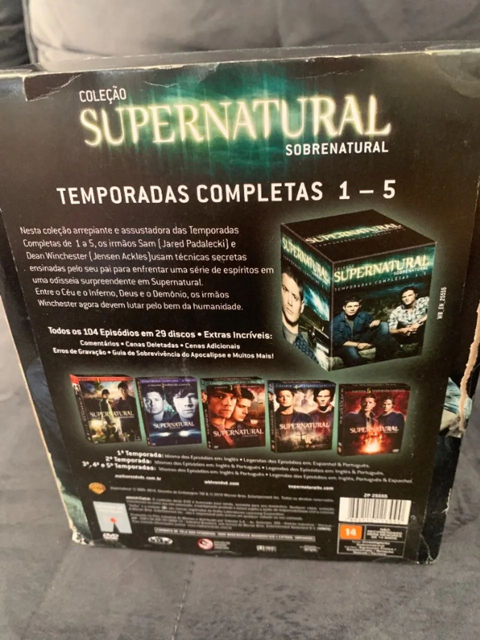 Box DVD Supernatural - Temporadas 1 a 5 (29 Discos - Conteúdo