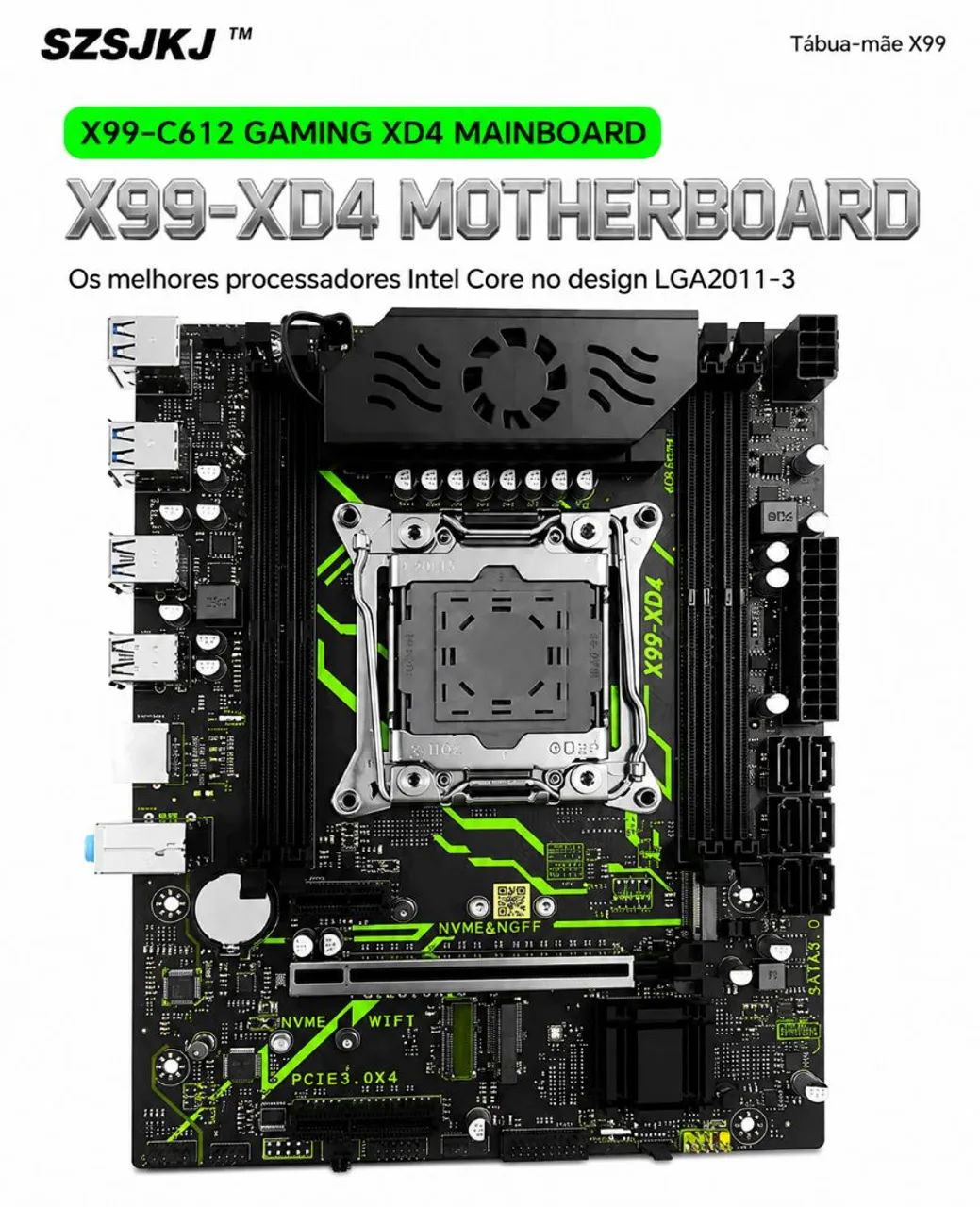 SZSJKJ Placa Mãe X99 com Módulo TPM 2.0 - Peças de Hardware