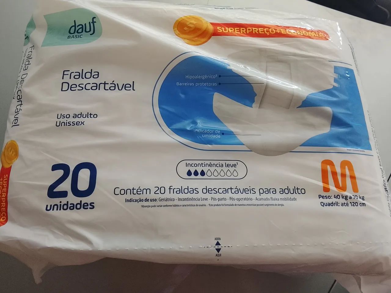 Fralda descartável geriatrica
