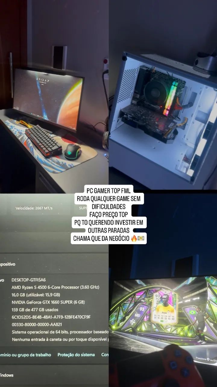 Pc gamer, troco por console mais volta 