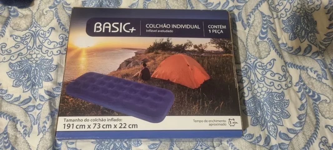 Colchão inflável (solteiro) + bomba de ar