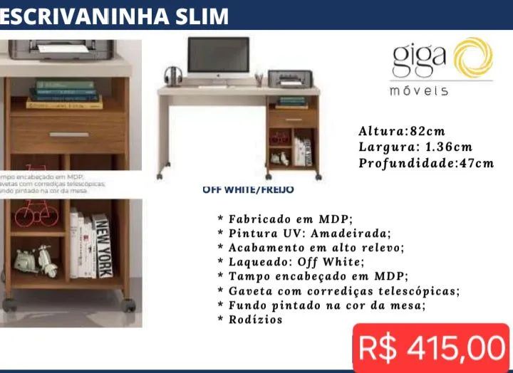 Escrivaninha Slim (leia a descrição) - Foto 2