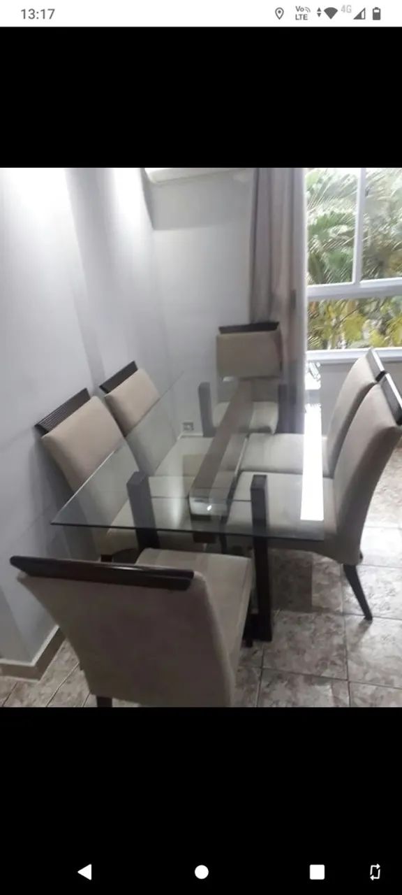Mesa de vidro 6 lugares