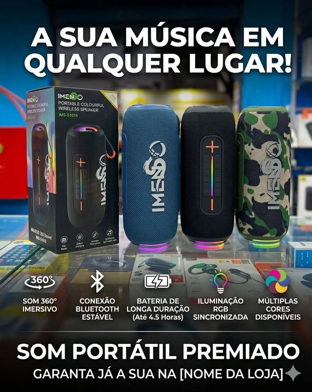 Caixa de som Bluetooth 