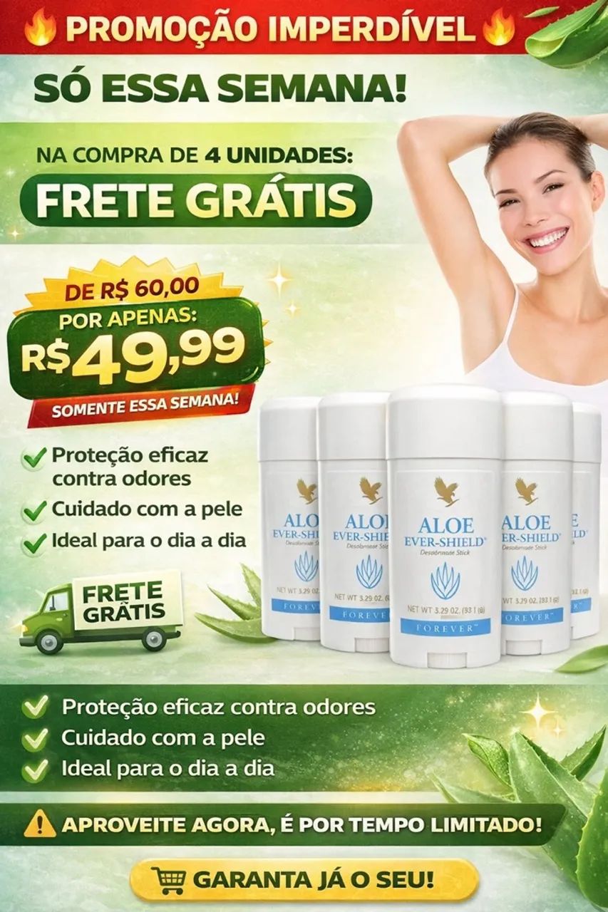 Desodorante sem alumínio a base de Aloe Vera  - Foto 2