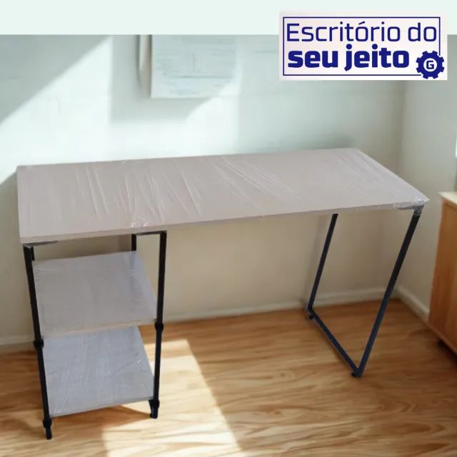 Escrivaninha 1,1m NOVA Mesa Multiuso Industrial para Computador Notebook Escritório Birô - Foto 2