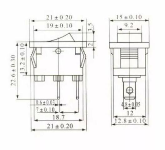 COD-CP94 Kit 4 Unidades Chave Gangorra Kcd1-101 Liga/desliga 6a 250v 2t Arduino Automação - Foto 2
