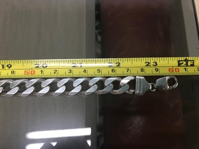 Corrente Grumet 60cm 12mm Prata 925 Maciça Masculino - Foto 4