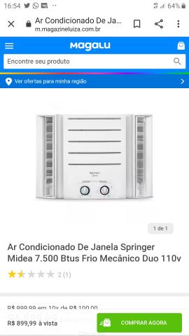 Vendo um ar condicionado desse modelo 7500 btus