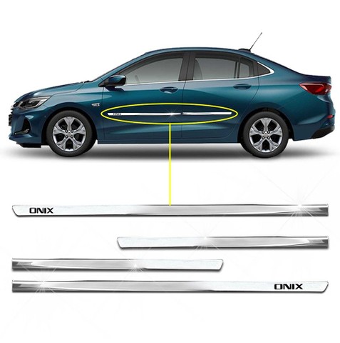 <br><br>Friso Lateral Cromado Slim Personalizado Onix 4Portas<br><br><br>