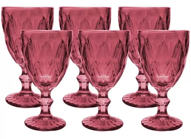 Jogo de Taças de Vidro 330ml Bico Abacaxi 6 Peças HauStyle - Rosa Lacrado!  - Objetos de decoração - Piedade, Jaboatão dos Guararapes 1252700534