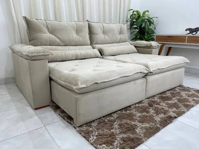  Sofá Retrátil e Reclinável Agatha 2.40m l54 - Foto 4