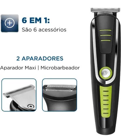  Barbeador, Aparador de Pelos Super Groom 06, Mondial, Preto/Verde, 6W, Bivolt  - Foto 3