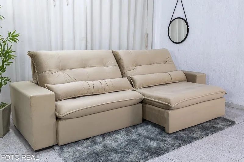 Sofá Retrátil Reclinável 2.90m Molas Bonnel Soft rf3788 - Foto 4